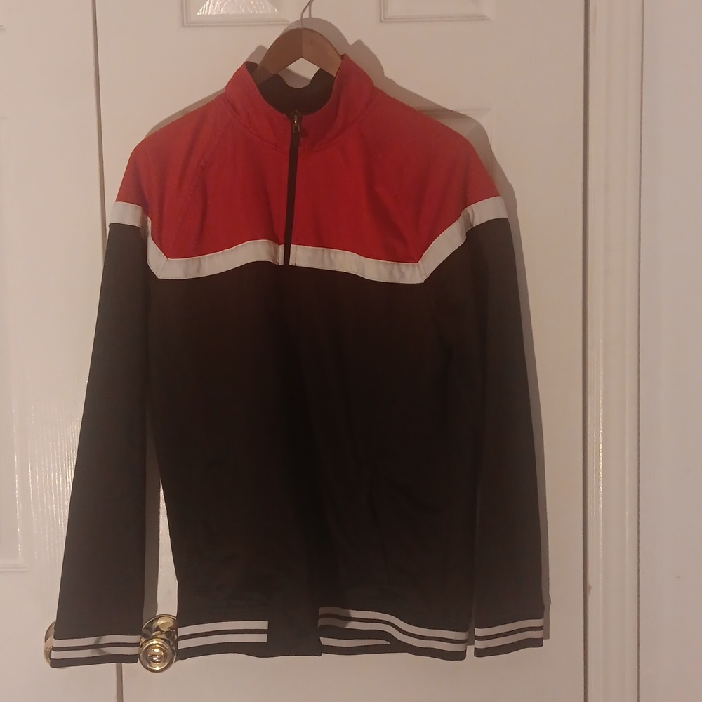 Athletic Works Red and Black Varsity Jacket M